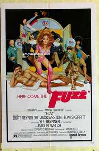 b735 FUZZ one-sheet movie poster '72 Burt Reynolds, sexy Raquel Welch!