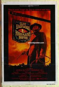 b872 HIGH PLAINS DRIFTER one-sheet movie poster '73 Clint Eastwood western!