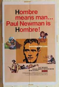 b882 HOMBRE one-sheet movie poster '66 Paul Newman, March, Boone