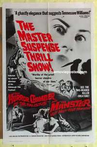 b891 HORROR CHAMBER OF DR FAUSTUS/MANSTER one-sheet movie poster '62 wild!