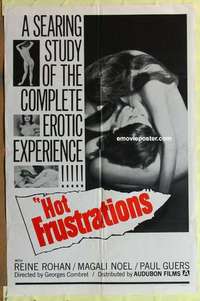 b895 HOT FRUSTRATIONS one-sheet movie poster '64 searing & erotic!