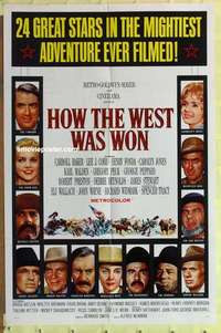 b905 HOW THE WEST WAS WON one-sheet movie poster '64 John Ford epic!