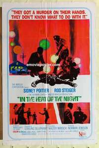 b944 IN THE HEAT OF THE NIGHT one-sheet movie poster '67 Sidney Poitier
