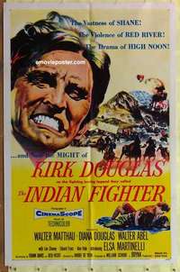 b951 INDIAN FIGHTER one-sheet movie poster '55 Kirk Douglas, Matthau
