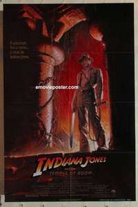 b954 INDIANA JONES & THE TEMPLE OF DOOM one-sheet movie poster '84 Ford