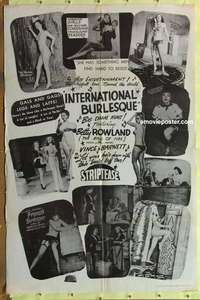 b960 INTERNATIONAL BURLESQUE one-sheet movie poster '50 sexy dancers!