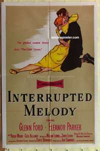 b961 INTERRUPTED MELODY one-sheet movie poster '55 Glenn Ford, Parker