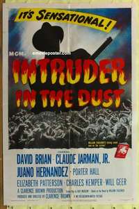 b962 INTRUDER IN THE DUST one-sheet movie poster '49 Claude Jarman Jr
