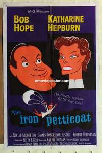 b968 IRON PETTICOAT one-sheet movie poster '56 Bob Hope, Kate Hepburn