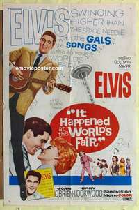 b978 IT HAPPENED AT THE WORLD'S FAIR one-sheet movie poster '63 Elvis!