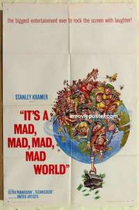 b981 IT'S A MAD, MAD, MAD, MAD WORLD one-sheet movie poster '64 Jack Davis