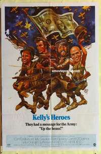 c019 KELLY'S HEROES 1sh '70 Clint Eastwood, Telly Savalas, Don Rickles, Jack Davis artwork!