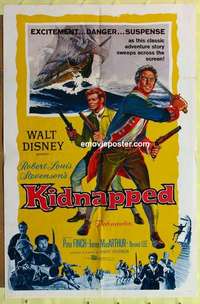 c023 KIDNAPPED one-sheet movie poster '60 Walt Disney, Peter Finch