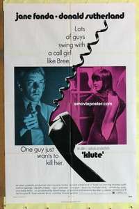 c035 KLUTE one-sheet movie poster '71 Jane Fonda, Donald Sutherland