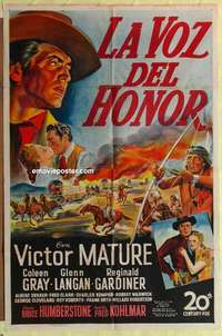 b733 FURY AT FURNACE CREEK Spanish/U.S. one-sheet movie poster '48 Victor Mature