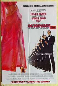 d822 OCTOPUSSY advance English one-sheet movie poster '83 Moore as Bond!