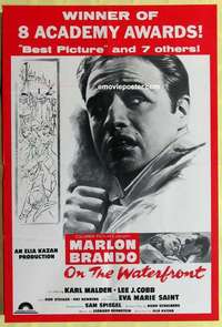 d802 ON THE WATERFRONT English one-sheet movie poster R70s Marlon Brando