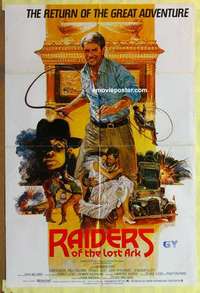 d623 RAIDERS OF THE LOST ARK English one-sheet movie poster R82 Harrison Ford