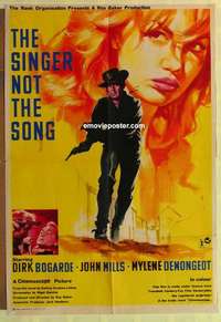 d441 SINGER NOT THE SONG Italian 1sh '61 art of Dirk Bogarde, John Mills & Demongeot by Nistri!