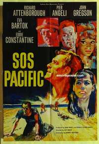 d394 SOS PACIFIC English one-sheet movie poster '60 Attenborough, Angeli