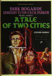 d282 TALE OF TWO CITIES English one-sheet movie poster '58 Dirk Bogarde