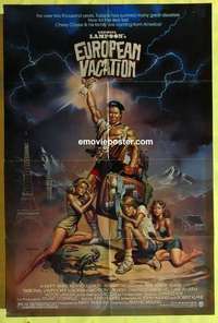 d878 NATIONAL LAMPOON'S EUROPEAN VACATION one-sheet movie poster '85 Chase