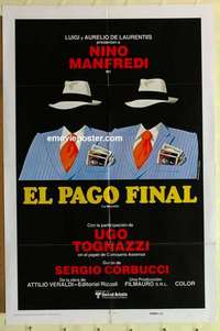 d734 PAYOFF Spanish/U.S. one-sheet movie poster '78 Corbucci, Nino Manfredi