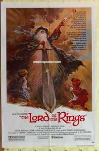 e093 LORD OF THE RINGS one-sheet movie poster '78 JRR Tolkien, Bakshi