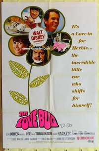 e085 LOVE BUG one-sheet movie poster '69 Disney, Volkswagen Beetle Herbie!