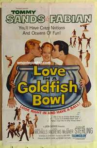 e083 LOVE IN A GOLDFISH BOWL one-sheet movie poster '61 Sands, Fabian