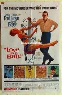 e081 LOVE IS A BALL style B one-sheet movie poster '63 Glenn Ford, Hope Lange