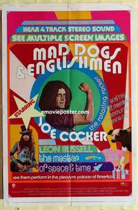 e055 MAD DOGS & ENGLISHMEN one-sheet movie poster '71 Joe Cocker, rock!