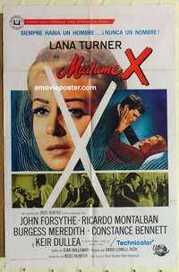e048 MADAME X Spanish/U.S. one-sheet movie poster '66 Lana Turner, Forsythe