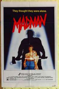 e045 MADMAN man/woman style 1sh '81 classic wild axe murderer image!