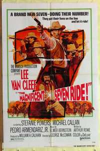 e042 MAGNIFICENT SEVEN RIDE one-sheet movie poster '72 Lee Van Cleef