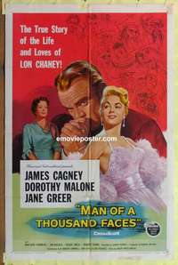 e028 MAN OF A THOUSAND FACES one-sheet movie poster '57 James Cagney
