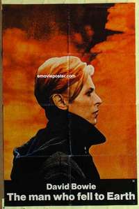 e021 MAN WHO FELL TO EARTH one-sheet movie poster '76 David Bowie profile!