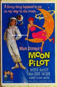 d930 MOON PILOT one-sheet movie poster '62 Walt Disney, Tom Tryon, Keith