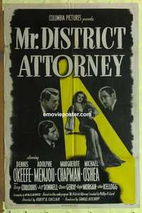 d914 MR DISTRICT ATTORNEY one-sheet movie poster '46 Dennis O'Keefe
