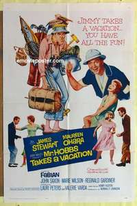 d913 MR HOBBS TAKES A VACATION one-sheet movie poster '62 Jimmy Stewart