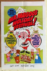 d912 MR MAGOO'S CHRISTMAS CAROL/LITTLE SNOW WHITE one-sheet movie poster '70