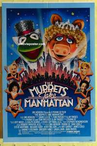 d905 MUPPETS TAKE MANHATTAN one-sheet movie poster '84 Jim Henson, Kermit!