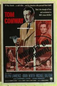 d902 MURDER ON APPROVAL one-sheet movie poster '56 Conway, English noir!