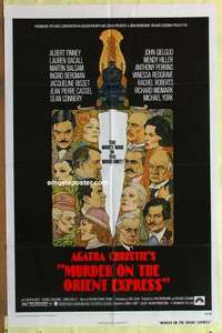 d901 MURDER ON THE ORIENT EXPRESS one-sheet movie poster '74 cool Amsel art!