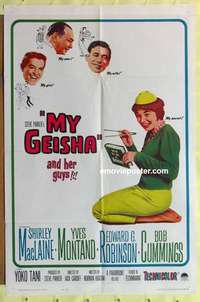 d890 MY GEISHA one-sheet movie poster '62 Shirley MacLaine, Montand