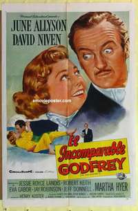 d889 MY MAN GODFREY Spanish/U.S. one-sheet movie poster '57 June Allyson, Niven