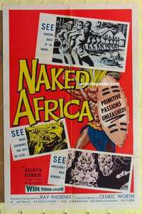 d884 NAKED AFRICA one-sheet movie poster '57 primitive passions unleashed!