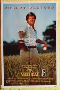 d876 NATURAL int'l one-sheet movie poster '84 Redford throwing baseball!