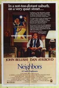 d871 NEIGHBORS one-sheet movie poster '81 John Belushi, Aykroyd