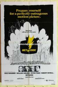 d867 NETWORK one-sheet movie poster '76 Paddy Cheyefsky classic, Holden